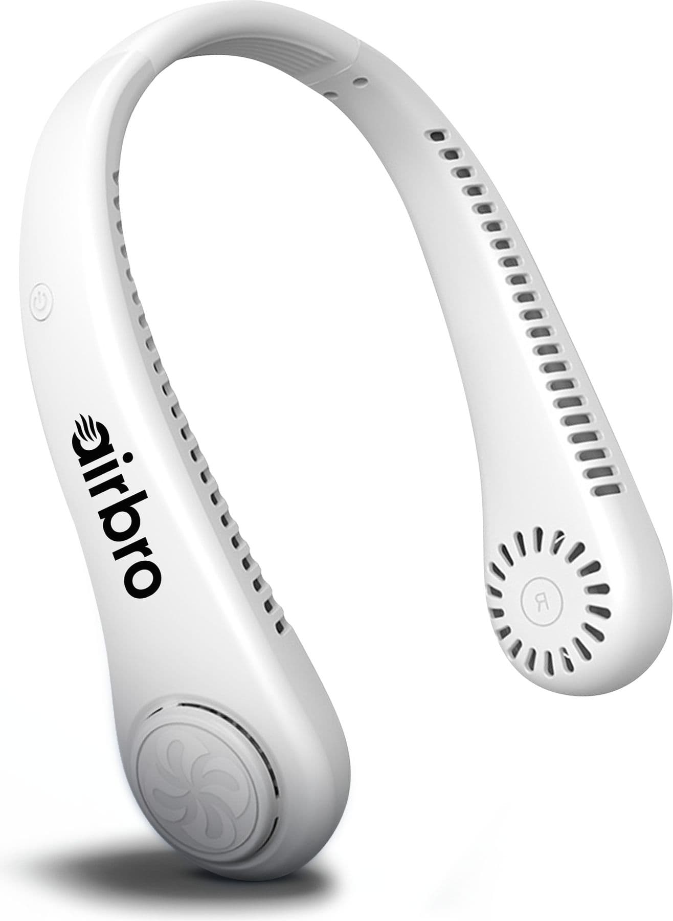 White Airbro FNE-100 wearable neck fan on a plain white background.